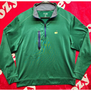 Masters Tech Augusta National 1/4 Zip Pullover Green Golf Jacket Mens Small